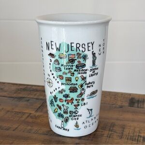 222 Fifth New Jersey White Porcelain Mug Map Design Tall Coffee Tea